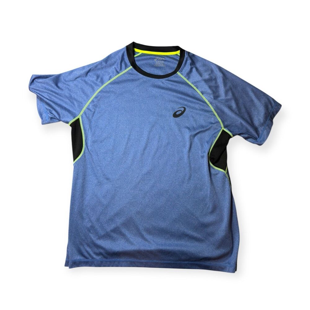 Asics Match Actibreeze Short Sleeve Tee‎ Shirt Size XL Blue Green Activewear